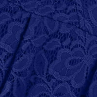 Bicoasu Clearence ženska V-izrez bez rukava bez rukava ljeto iznad koljena haljina plava s
