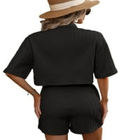 Ogrlica obična crna ležerna ženska ženska odjeća za dvodijelne odjeće
