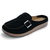 Woobling Mules za žene Ležerne prilike bez Blackled Loafers cipele veličine crne boje