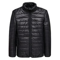 Muška jakna za puffer zimski vanjski patentni zatvarač toplo puffey kaput crna veličina 5xl