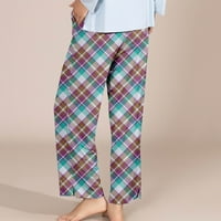 Casual pantalone za žene klasične plaćene elastične pojaseve bočne džepove Hlače Hlače ljubičaste veličine