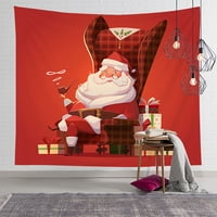 Vikakiooze tapiserija sa božićnim uzorkom u pozadini visi na zidu spavaće sobe