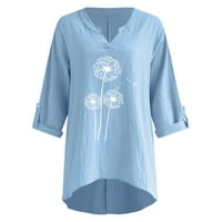 Pamučne posteljine vrhovi Trendy Pulover modna proljetna odjeća za žene maslačke grafičke košulje dugih