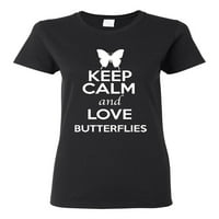 Dame se drže smireno i vole leptire u insektima Ljubav majica