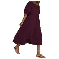 Swing Casual haljina ljetne haljine rukave modne žene labave solidne boje O-izrez duhovni rukavi casual