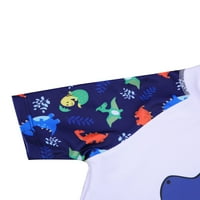Canrulo Dječji dječački kupaći kostim Dinosaur Print Okrugli vrat Kratki rukav + labavi kratke hlače