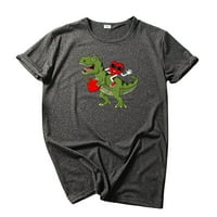 Ispiši majicu Multi-Color ženska kratka rukava Ležerna ljubav Dinosaur Modna ženska bluza