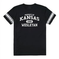 Republic 535-658-Blk- Kansas Wesleyan University Cootes Nekretnina Fudbal Majica, Crna - Mala