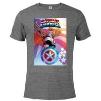 Marvel kapetan Amerika Simbol istine komični poklopac - pomiješana majica kratkih rukava za odrasle