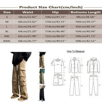 Muške hlače Čvrsto boje visokog struka Ravne noge Multi džepovi Rad Trend Novi multi džepovi Elastični