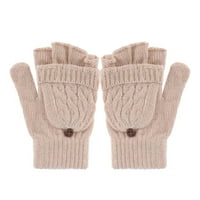 Etereaty rukavice bez prstiju zimske pletene rukavice Termička pletena vunena polovina rukavica Mitten