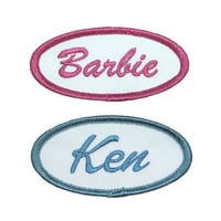 Set Barbie i Ken Name oznake 3 1,5 vezeno gvožđe na uniformnom Applique Patch