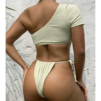 Ženski kupaći kostimi Ženski jedno rameni kratki stil Odvojeni kupaći kostimi čipka za bikini trajni