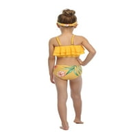 Dikona Djeca splitska kupaći kupaći kostimi Djevojke bez rukava sa rukavima s ruffle + cvjetnim gaćicama