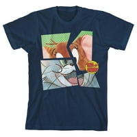 Tom & Jerry Plush and skitch Collage Art Mornarička majica