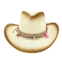 Baycosin Straw Cowboy Hat Outback Western Muški ženski kaubojski šešir