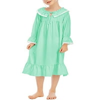 Avamo Girls Pijamas Solid Boja Sleep odjeća Crew Neck Noćneževe Kid Djevojka Plavni noćni haljina padajuća