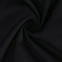 FINELYLOVE Ljetne haljine Sunkesse za ženu V-izrez Čvrsta kratka rukava za sunčanje crna