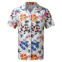 Ulična ležerna majica Muške proljeće Ljeto Hawaii tiskani odštampani ovratnik casual labave majice s