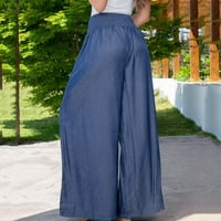 Simu ženske ležerne hlače udobne jesenske i zimske ženske široke nogu visokog struka Jeans casual hlače