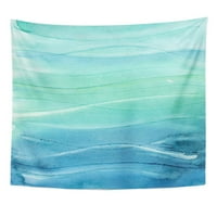 Šarena voda zelena ombre apstraktna akvaretna ploča poput morskih valova Plava akvarel s neba zidna