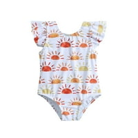 Djevojčica za kupaće kostimi za bebe Ljeto Toddler Ruffles Sun Prints Kupaonice Plaža Onesie Bikini
