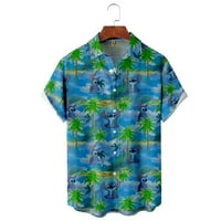 Film Disney Stitch Havajska košulja, majica gumba Casual Butch, Unisex's gumb dole kratkih rukava, majice