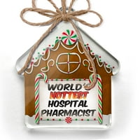 Ornament tiskani jedan strani svjetovi najtopliji bolnički ljekarnik Božić Neonblond