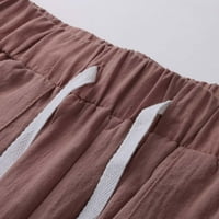 PXiakgy kratke hlače za ženske kratke kratke hlače Ženski frenulum čvrsti džepovi za crtanje modne hlače