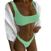 Ženski kupaći kostimi set pune boje grudnjaka BRA s malim strukom dva seta Bikinis set
