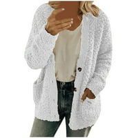 Kaput za žene Žene Ležerne prilike plus veličine Plišani džepovi Džepovi prema gornjem odjećvaju tipke