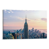 Empire State Building Frammed Canvas Wall Art, Horizontalna verzija Moderni kućni dekor, spreman za
