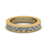 Prirodno 2,25ct okrugli rez Diamond Classic Channel Set Ženska godišnjica vjenčana vječna vječna prstena