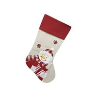 Božićne ukrase Velvet Posteljina 3D Crtani božićni čarapi Božićne čarape Poklon torba Božićni snjegović