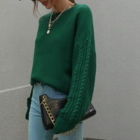 Prevelizirani džemperi za žene Ležerne prilike punog pletenja guste igle zapletene konopce dugih rukava