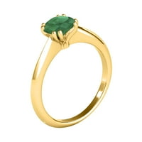 Mauli dragulji za angažovanje prstenova za žene 0. Carat smaragdni angažman prsten u prstena 10k žuto