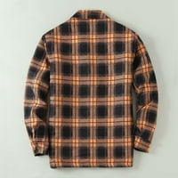 Leey-World Jackets za muškarce Muškarci Jesen i zimski modni casual check kvadratni džep za pričvršćivanje
