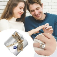 SKPBlutn prstenovi za žene djevojke sterling srebrne dragonflys safir s dijamantima jednostavan nakit Popularni dodaci Pokloni zvona