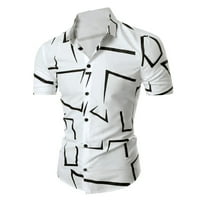 Muška majica Ležerne prilike stilskih majica muški ljetni gornji geometrijski tisak kratkih rukava isključuju