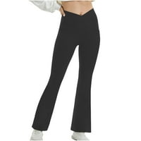 Ležerne radne pantalone za žene Trendy Capris High Squik Work Yoga Modne hlače