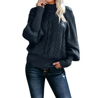 Ženski vrhovi lagani džemperi za muškarce dame na sredini vrat džemper od labavog dugih rukava, pulover