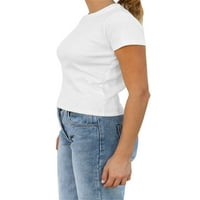 Ženska majica Y2K Slim Fit Majica kratki rukav Okrugli vrat kratki izlazak usev vrhovi Basic Tee