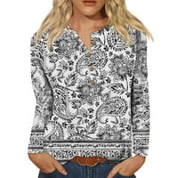 Strojni odjevni ljetni bluze za žene 2034Summer žensko novo dugme Ogrlica moda Print dugih rukava Retro