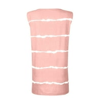 Vrhovi za čišćenje za žene V-izrez casual rezervoarne trake za žene Bluze bez rukava bez rukava, ružičasta,