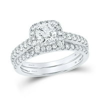Ženska čvrstoća 14KT bijela zlatna okrugla Diamond Bridal Wedding prsten set 1- CTTW Veličina prstena