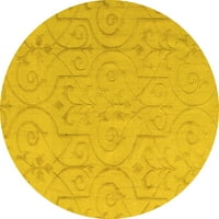 Ahgly Stroj za upotrebu u zatvorenom okrugle apstraktne žute moderne prostirke, 6 'okruglo