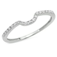 0. Carat 14K zlatni okrugli bijeli dijamantski ženski ženski vjenčani prsten za zaštitu