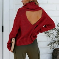 GUZOM džemper za žene na prodaju - Dukseri za žene Trendi Ležerne vrhove Čvrsti pulover vrhovi Novi