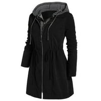 Ketyyh-CHN ženske jakne kapute modne žene casual pustine plišane tople jakne crne, 2xl