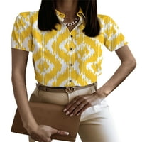 Bomotoo ženska majica bluza za vrat kratki rukav na vrhu majica s jednim grudima majica xl